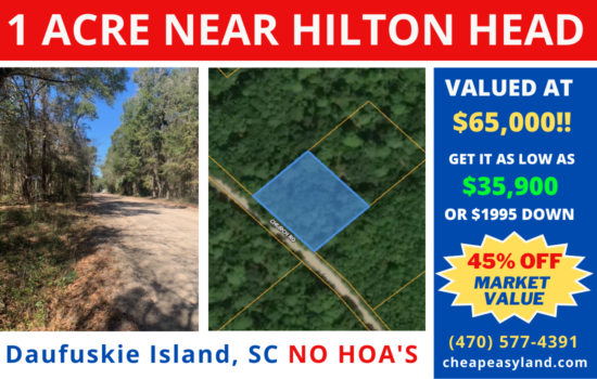 1 acre lot on Daufuskie Island SC! Electricity, No covenants or restrictions! Right near Rum Distillery! High and Dry!