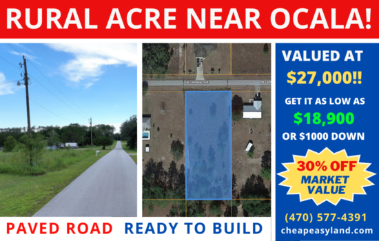 SOLD!! 0.99 Acre Gem near Ocala, FL! Power on Paved road! Partially Cleared! Right in Dunnellon, FL
